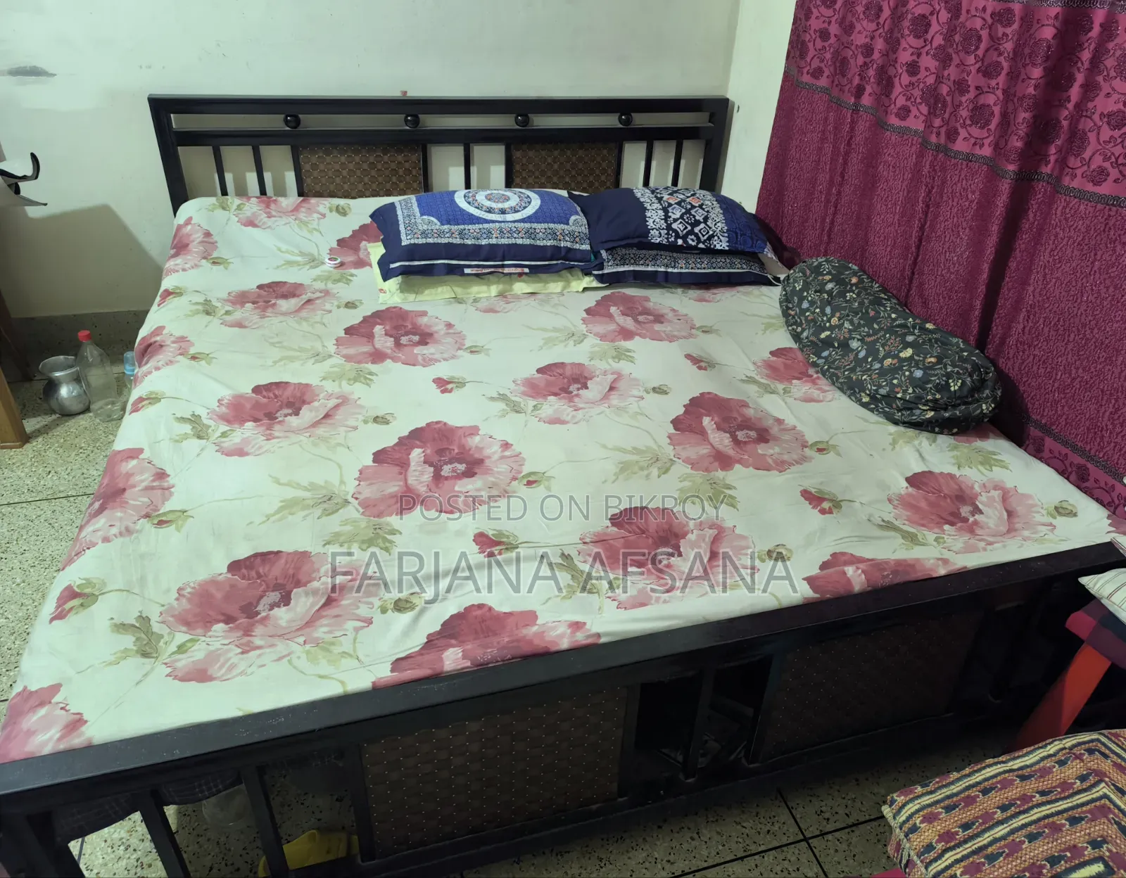 Steel Bed 6/7 Feet Good Condition Available If Needed