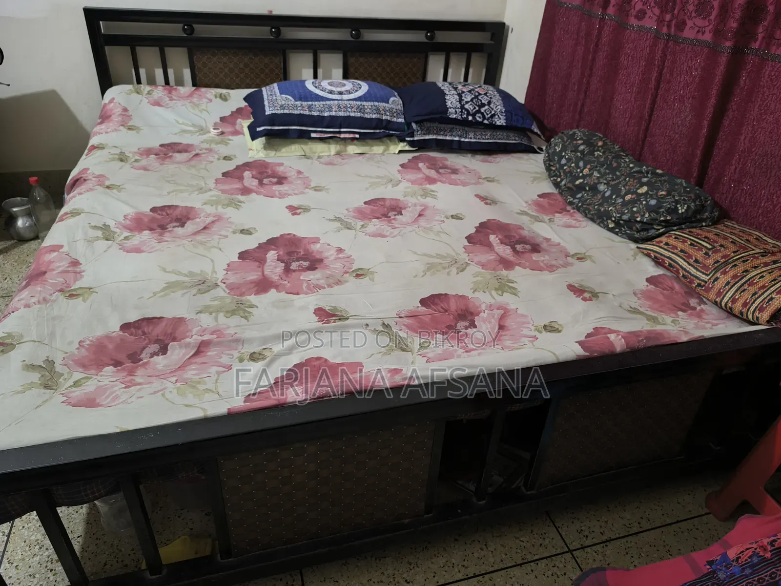 Steel Bed 6/7 Feet Good Condition Available If Needed