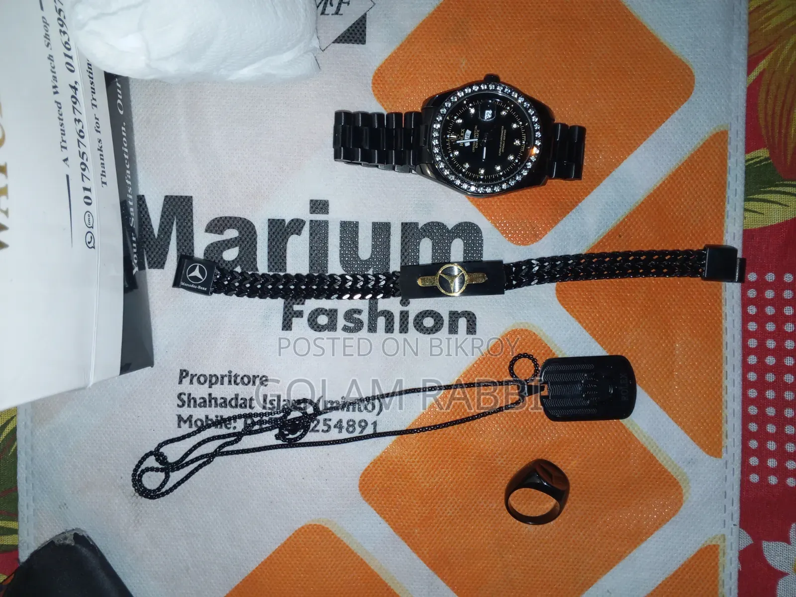 Rolex Watch + Premium Bracelet + Locket + Ring Full Combo