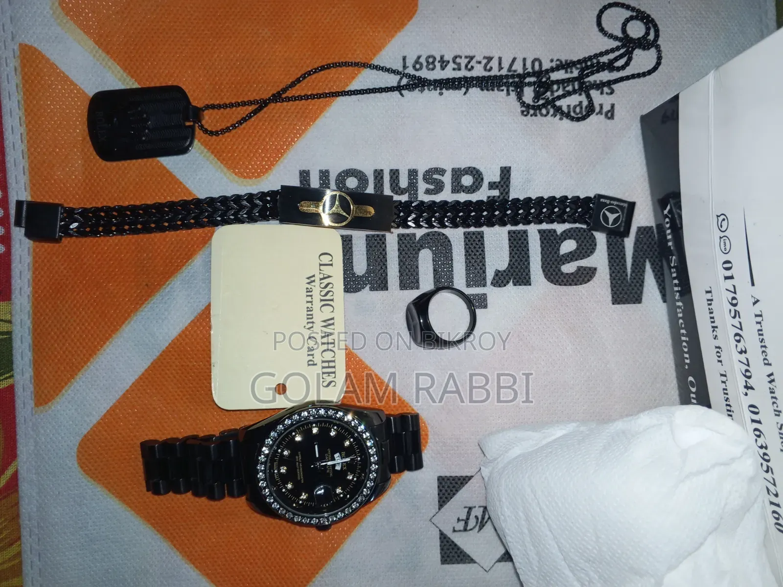 Rolex Watch + Premium Bracelet + Locket + Ring Full Combo