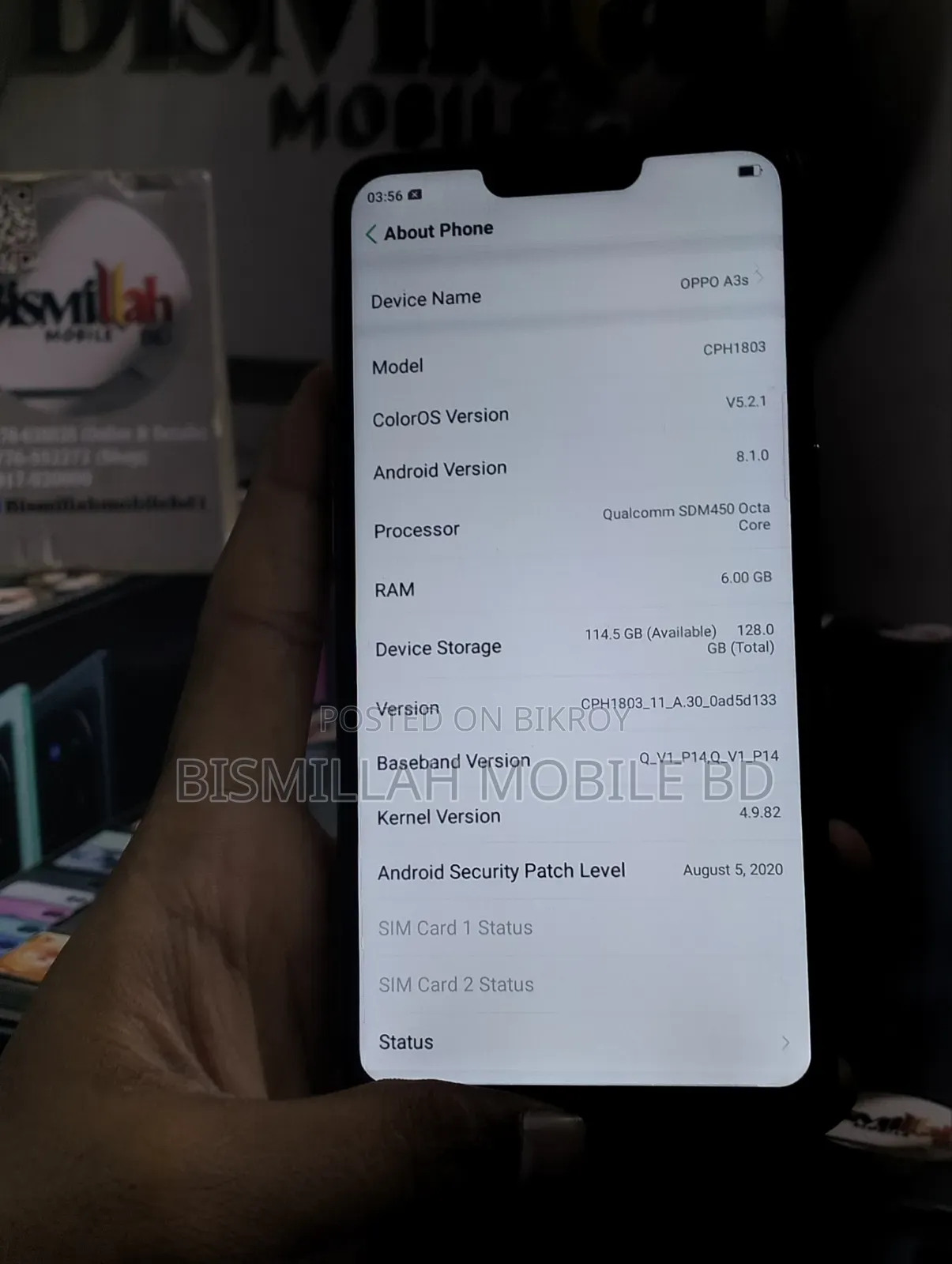 Oppo A3s 64 GB White