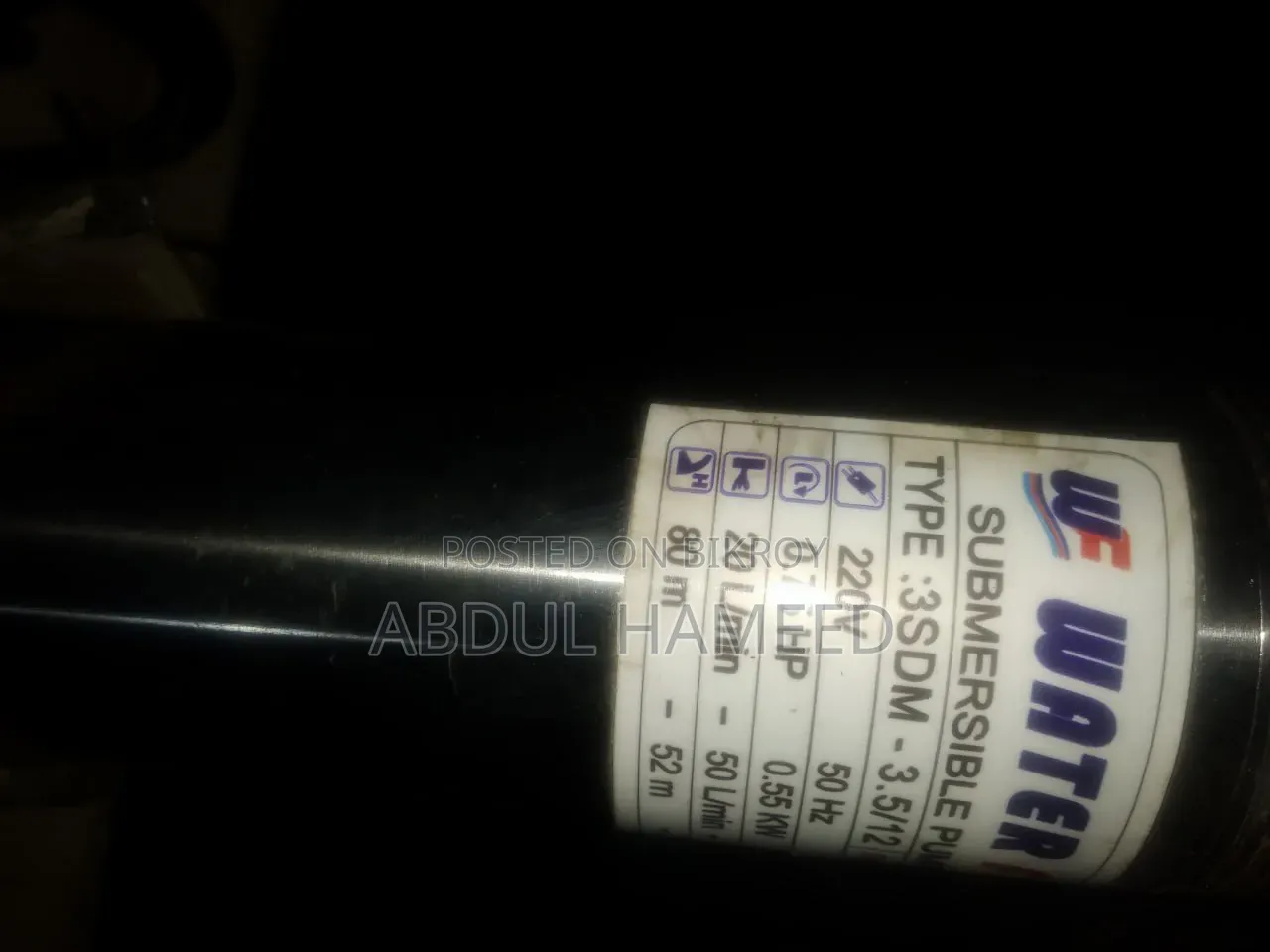 Submersible Water Pump 0.75 HP
