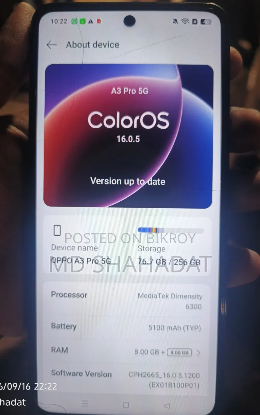 অপ্পো এ৩ প্রো ৫জি ২৫৬ জিবি ব্ল্যাক