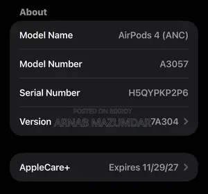 AirPods 4 (ANC) AppleCare+ Service Available.