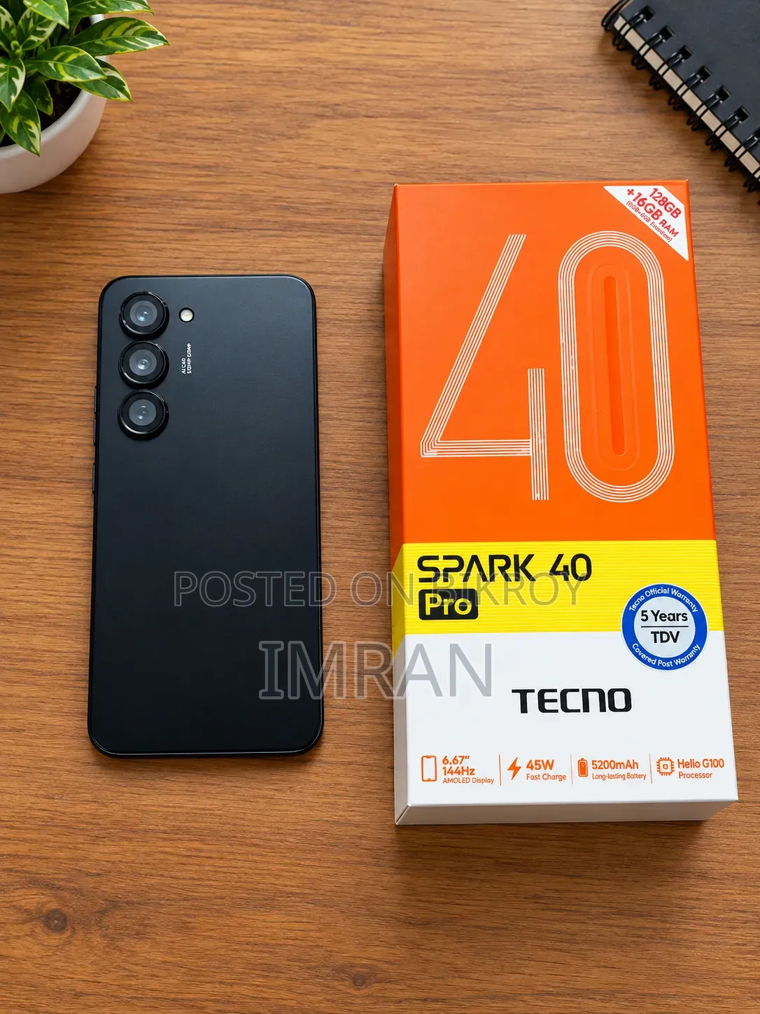 Tecno Spark 40 Pro 128 GB Black