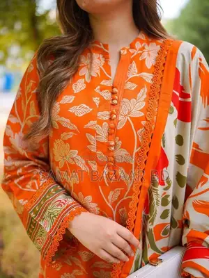 Digital Print 3 Piece - China Microstitch With Georgette Orna