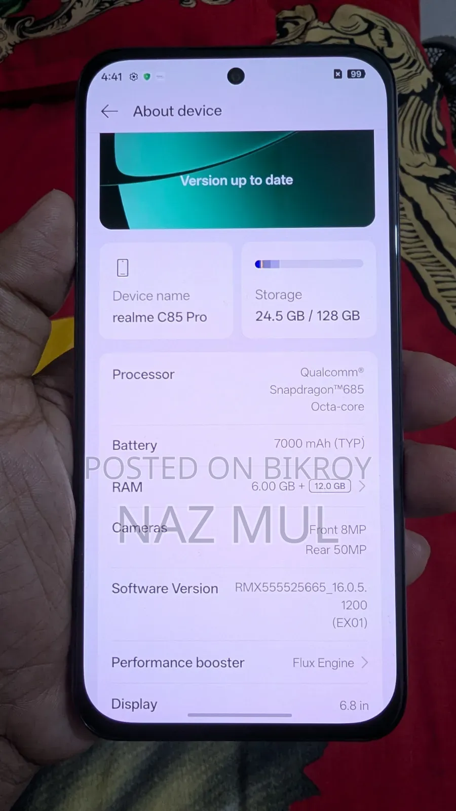 রিয়েলমি সি৮৫ প্রো ১২৮ জিবি পার্পল
