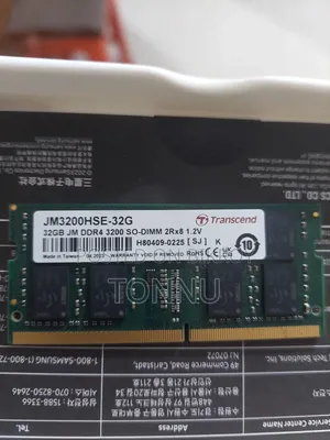 Transcend Jm3200hse-32g — 32gb Ddr4 3200mhz So-Dimm, 2rx8, 1.2v.