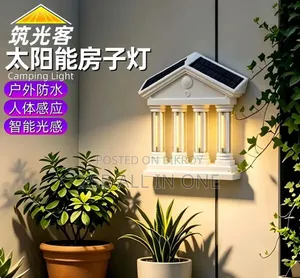 Solar Powered 4-Pillar Outdoor Wall Gate Lamp With PIR Motion