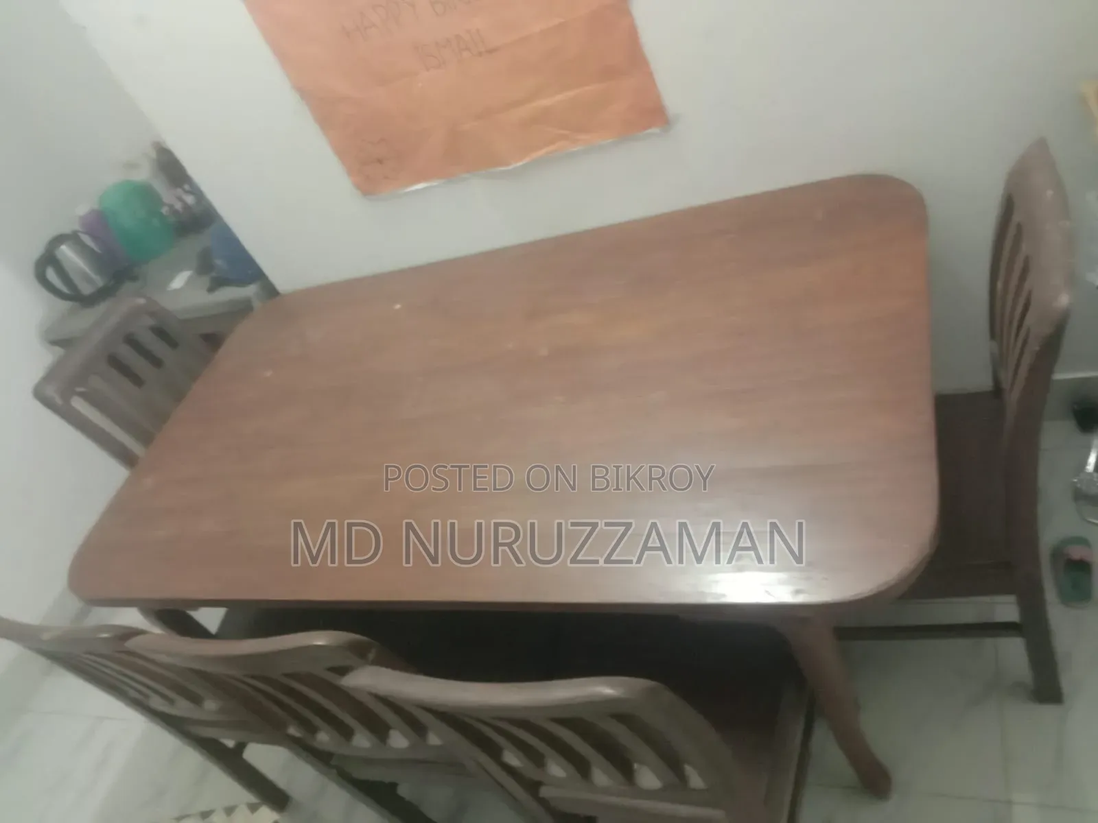 Made of Mahogany wood with six chairs for sale