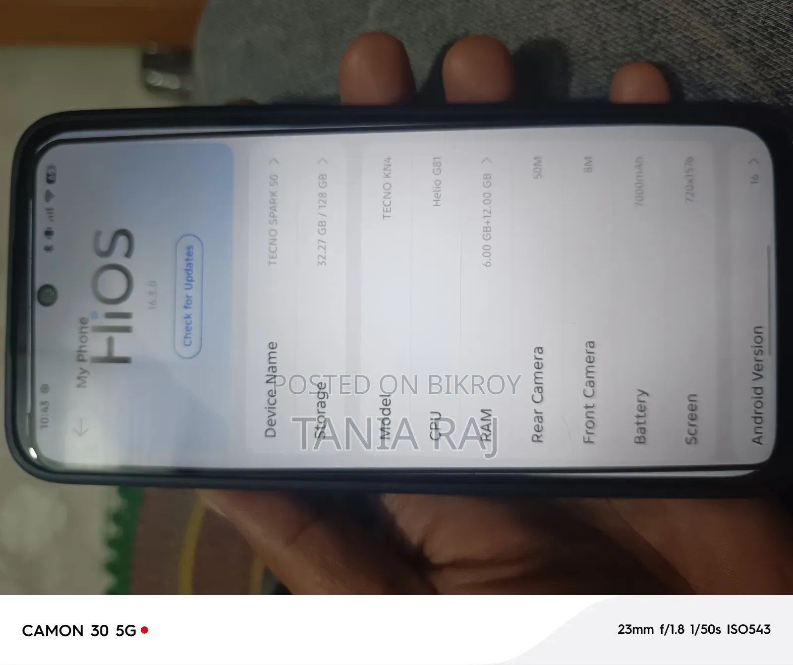 New Tecno Spark 50 128 GB Black