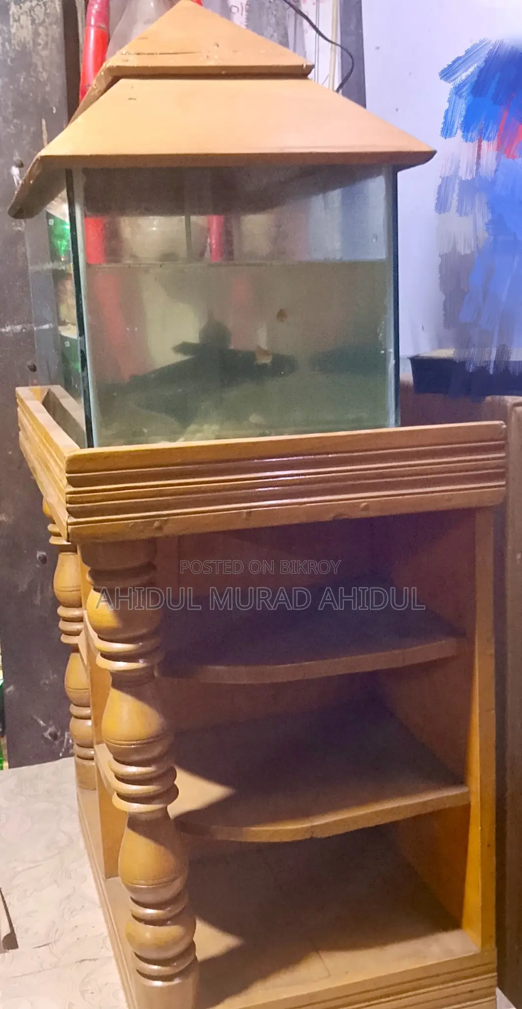 Aquarium with Beautiful Wooden Stand for Sale