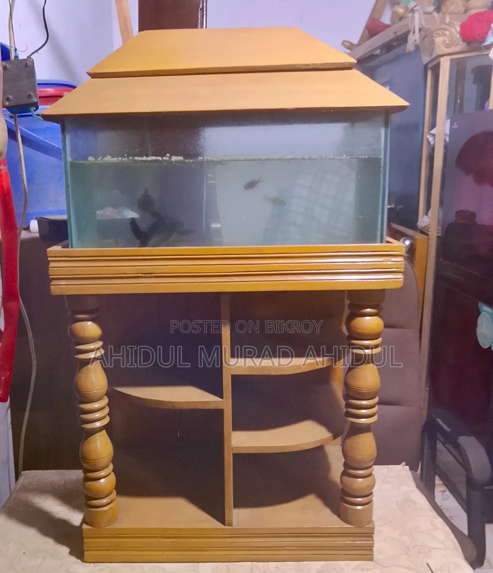 Aquarium with Beautiful Wooden Stand for Sale