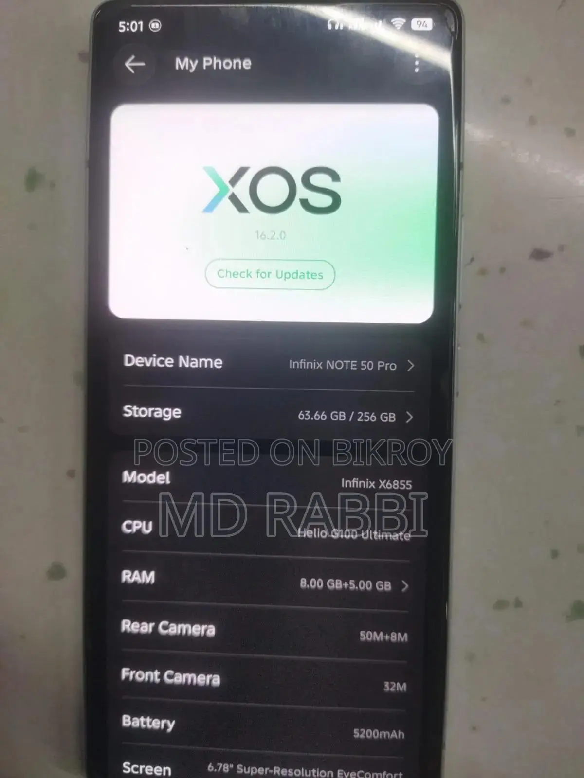 Infinix Note 50 Pro 256 GB Silver