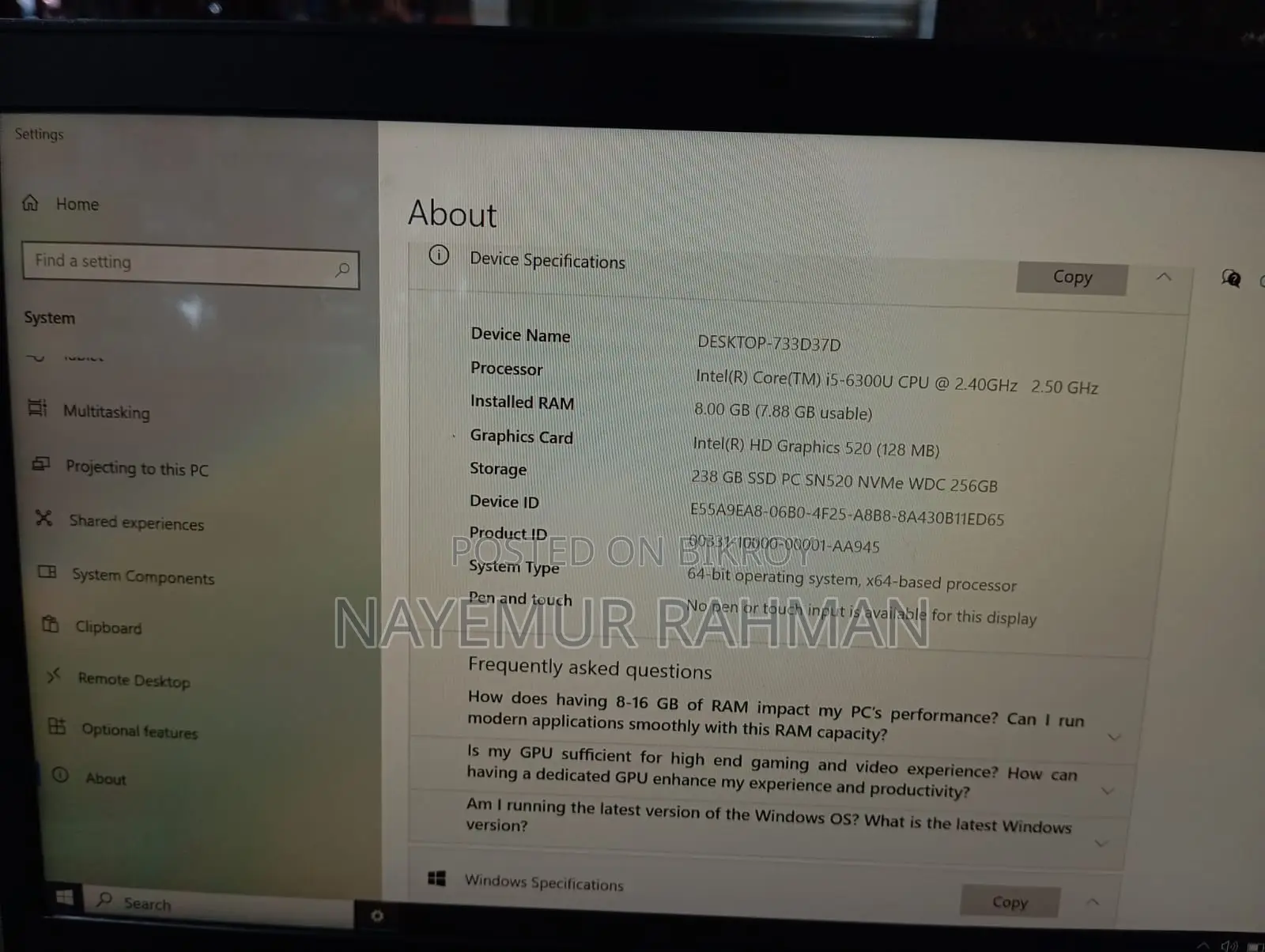 Laptop Dell Latitude 7480 8GB Intel Core i5 SSD 256GB