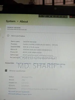 Desktop Computer HP ProDesk 400 G4 4GB Intel Core i5 SSD 256GB