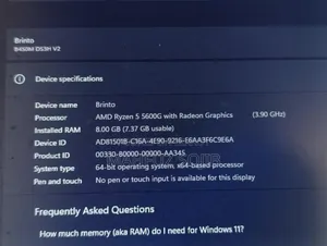 Desktop Computer Gigabyte 8GB AMD Ryzen 5 SSD 256GB