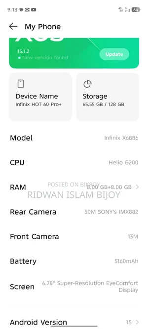 Infinix Hot 60 Pro+ 128 GB Pink