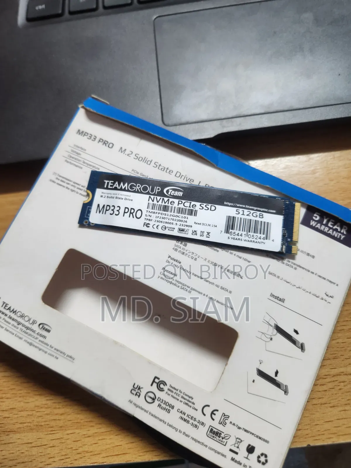 Teamgroup MP33 Pro 512GB NVMe M.2 SSD (2 Years Official Warranty)