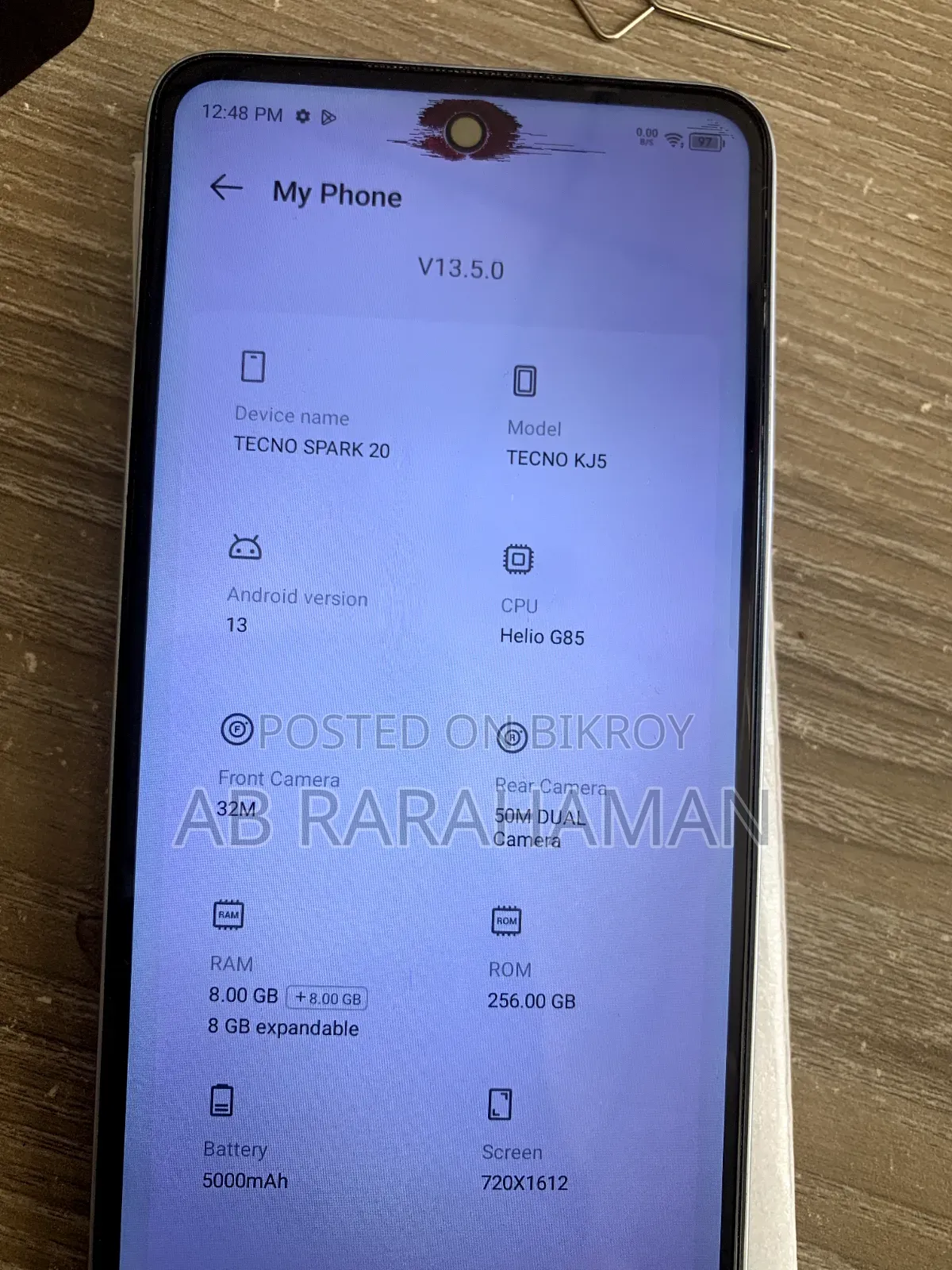 Tecno Spark 20 256 GB Silver