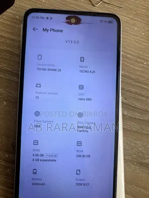 Tecno Spark 20 256 GB Silver