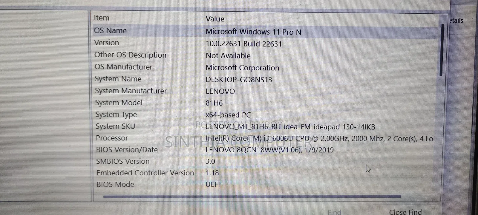 Laptop Lenovo IdeaPad 130 8GB Intel Core i3 SSD 128GB