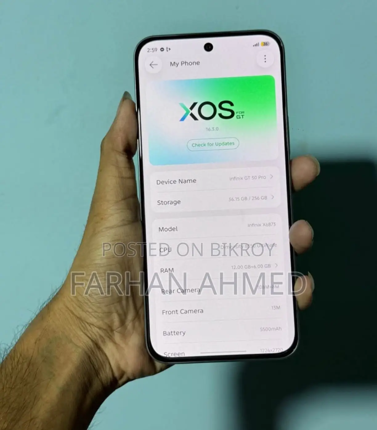 Infinix GT 30 Pro 256 GB Gray