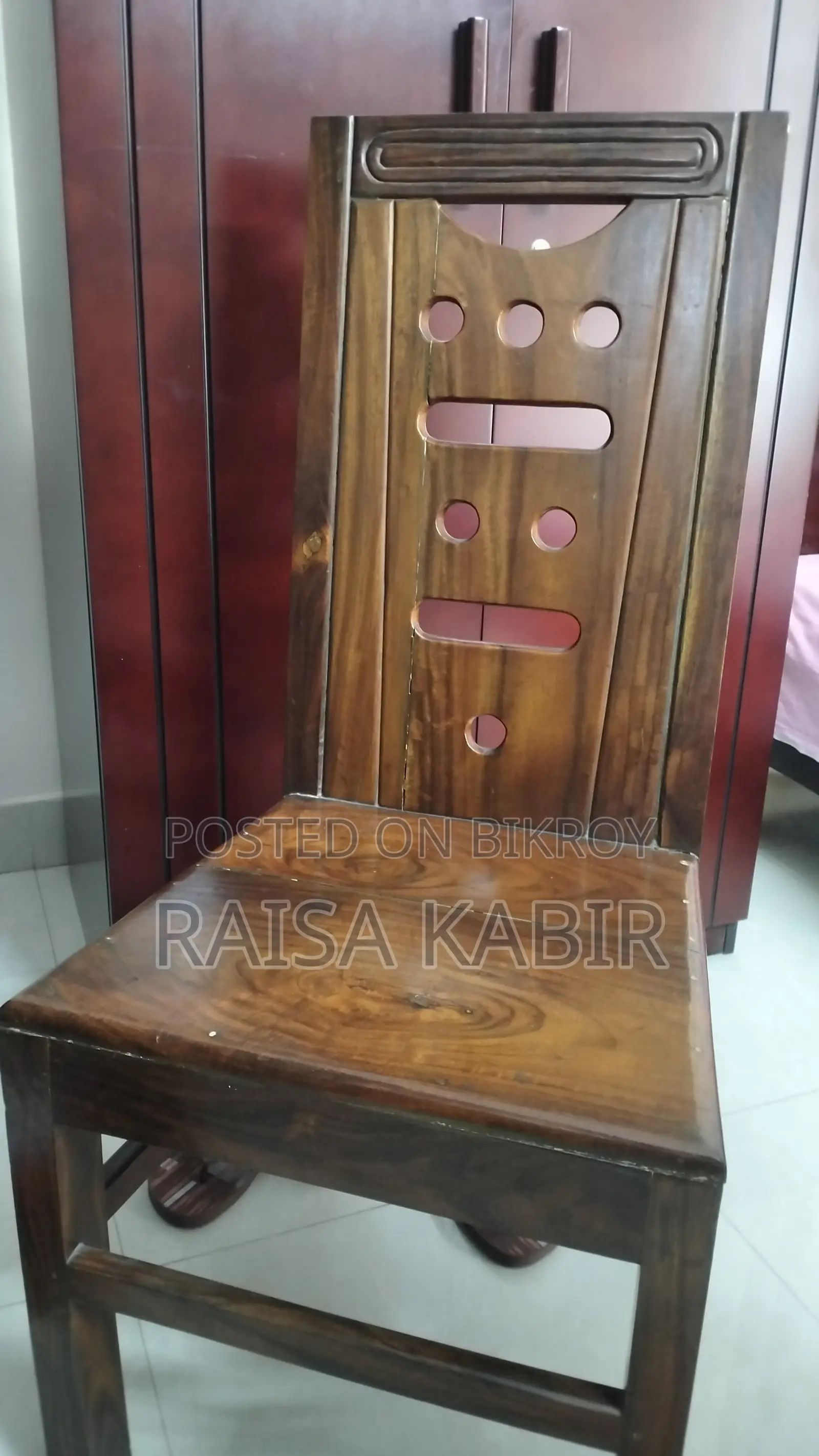 4 Koroi wood chairs.
