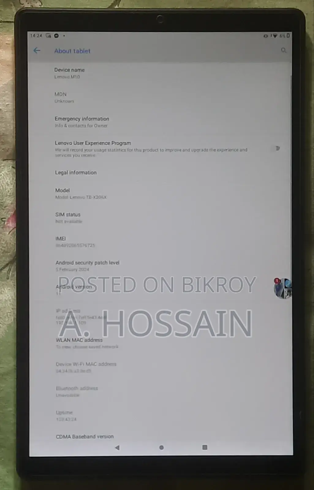 Lenovo Tab M10 64 GB Black