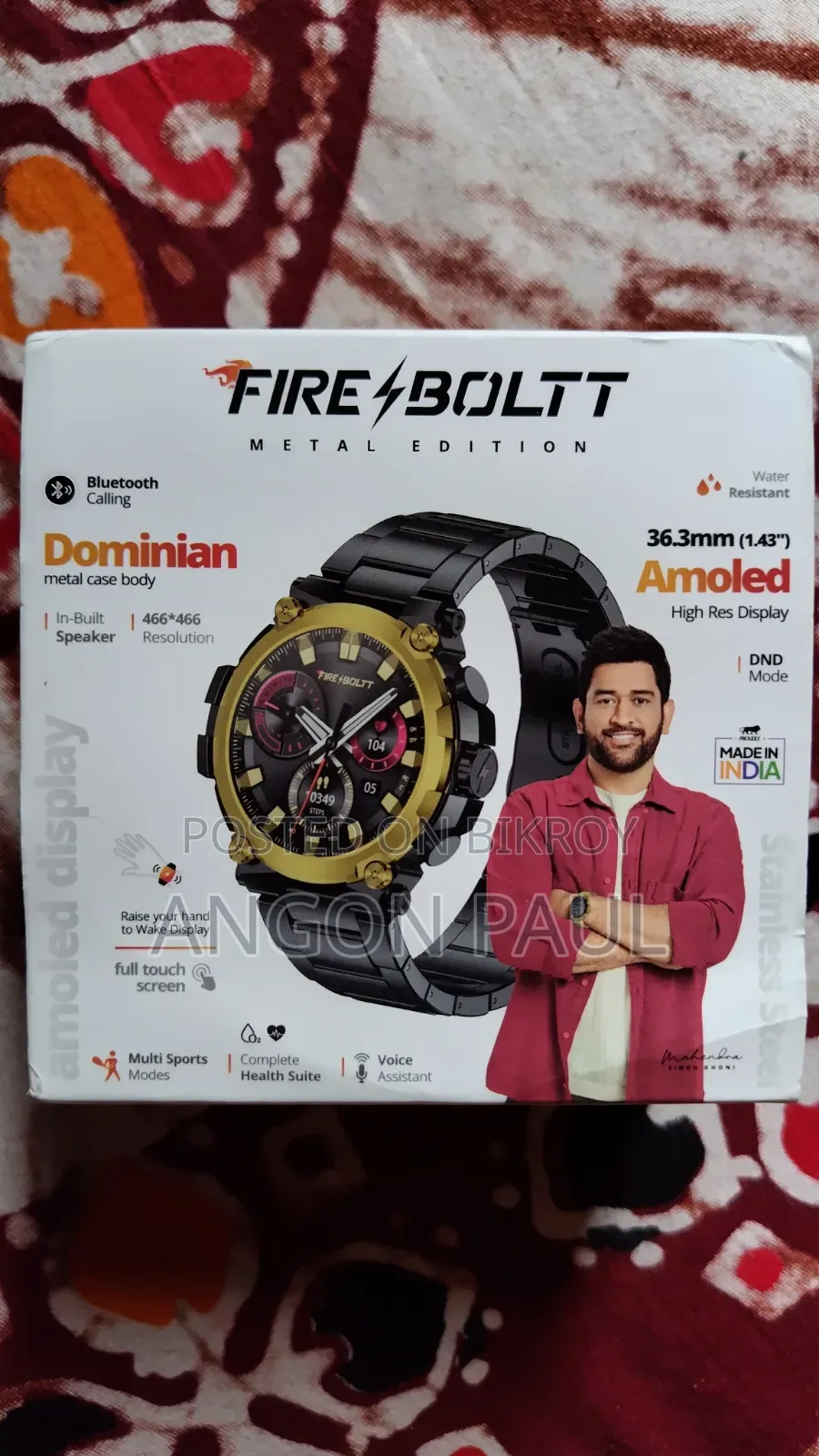 Fire-Boltt Dominian SmartWatch Amoled Display, IP67