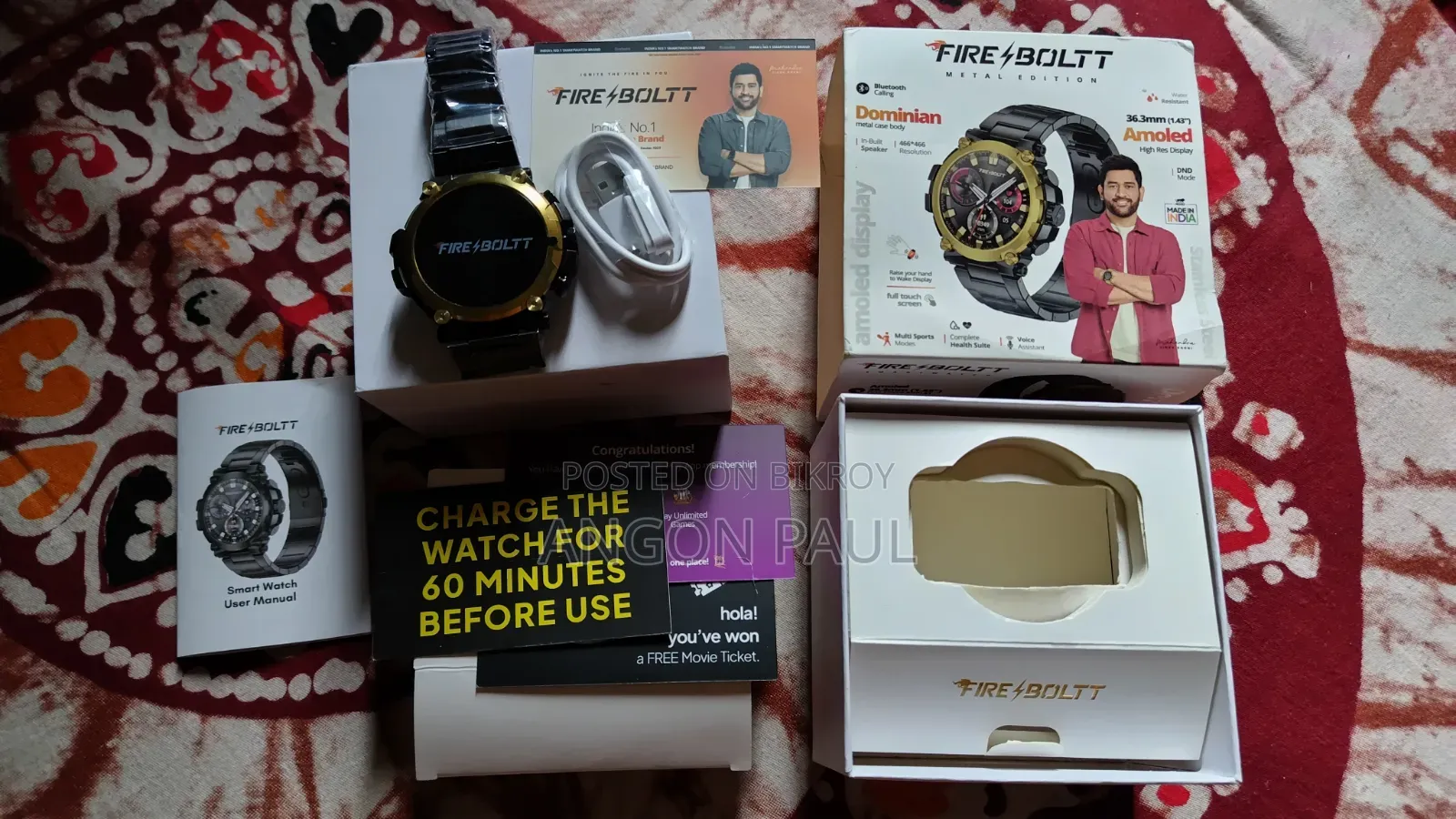Fire-Boltt Dominian SmartWatch Amoled Display, IP67
