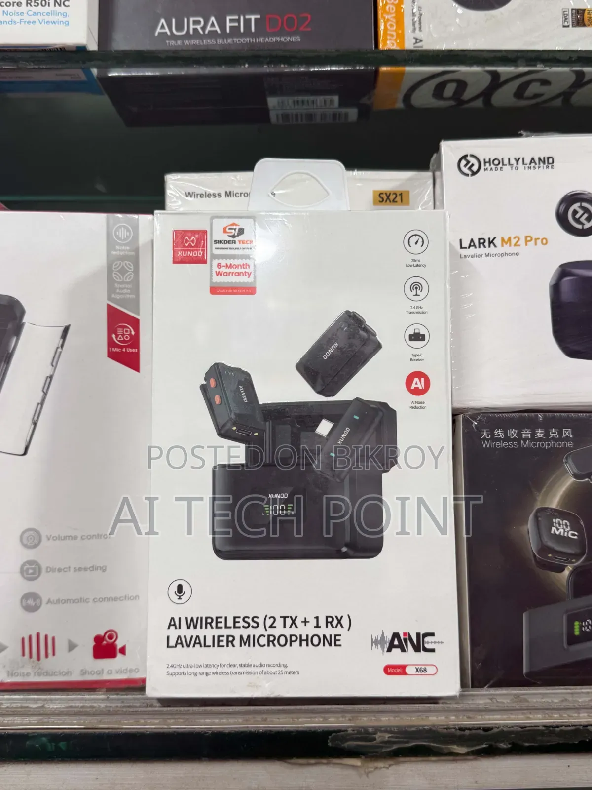 ZUND X68 এআই ওয়্যারলেস লাভালিয়ার মাইক্রোফোন