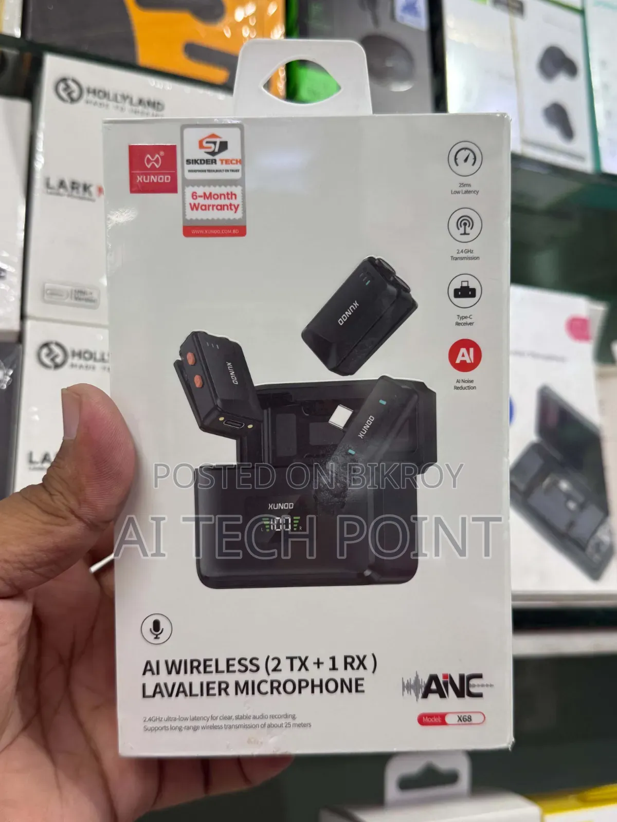 ZUND X68 এআই ওয়্যারলেস লাভালিয়ার মাইক্রোফোন