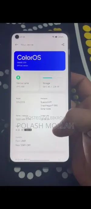 অপ্পো এ৯৬ ১২৮ জিবি ব্ল্যাক