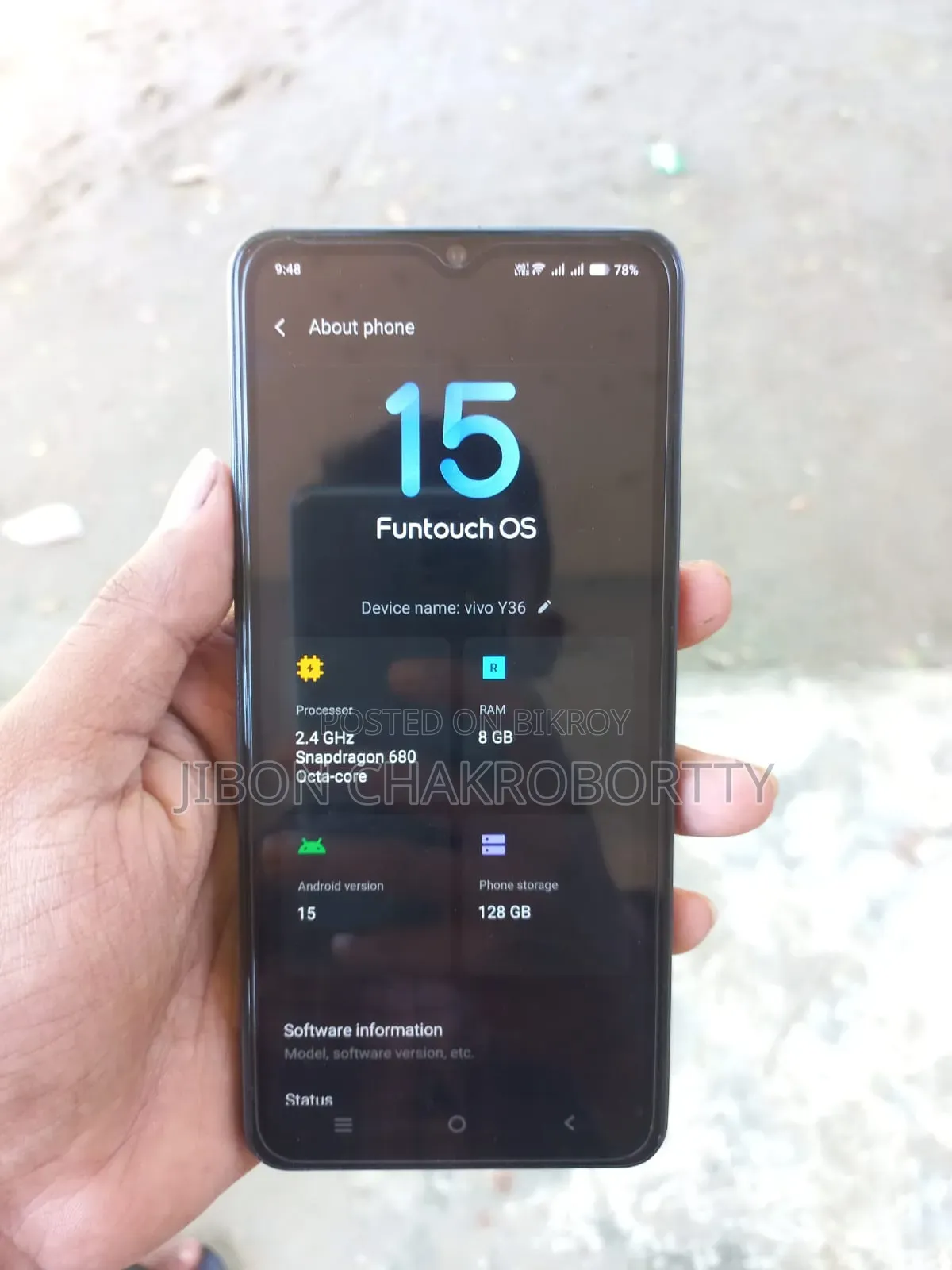 নতুন ভিভো ওয়াই৩৬ ১২৮ জিবি ব্ল্যাক
