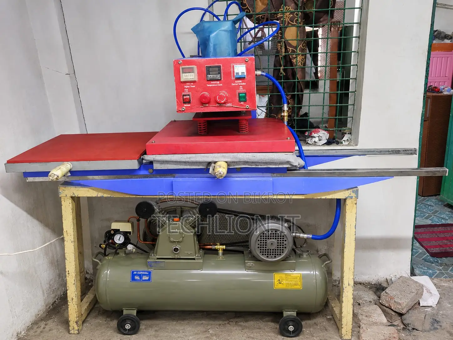 Hydraulic Auto Heat Press Machine With Compressor – For Sale
