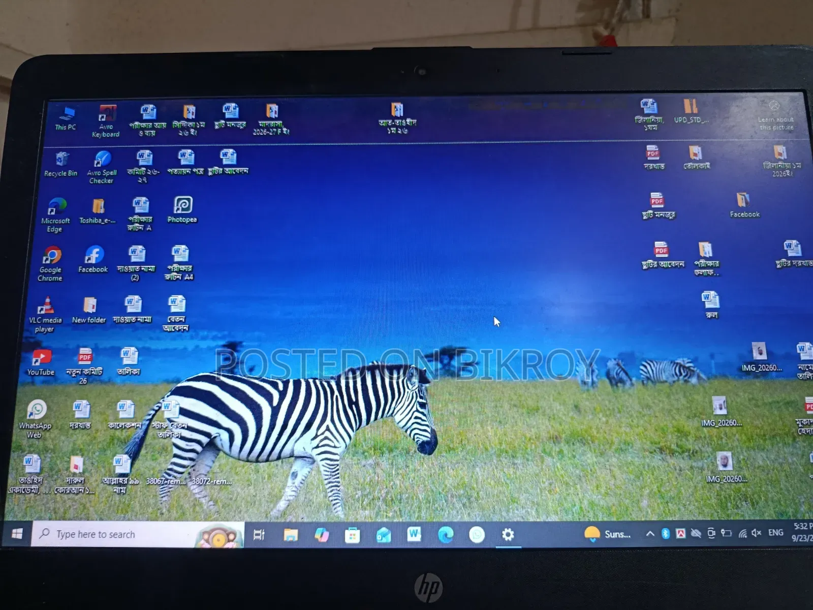 Laptop HP 4GB Intel SSD 256GB