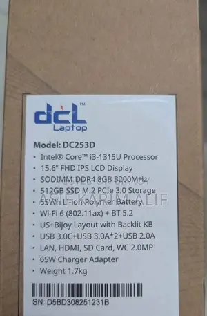 New Laptop Itel 8GB Intel Core i3 SSD 512GB