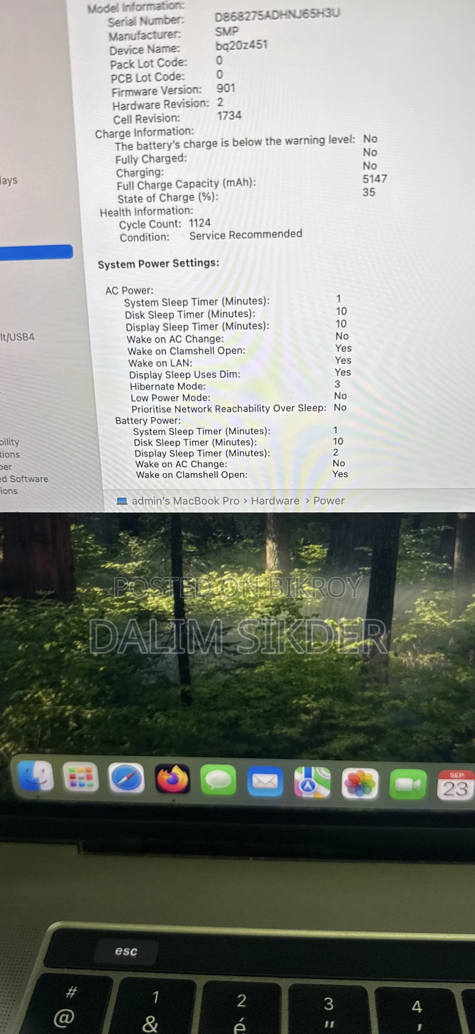 Laptop Apple MacBook Pro 2018 16GB Intel Core i7 SSD 256GB