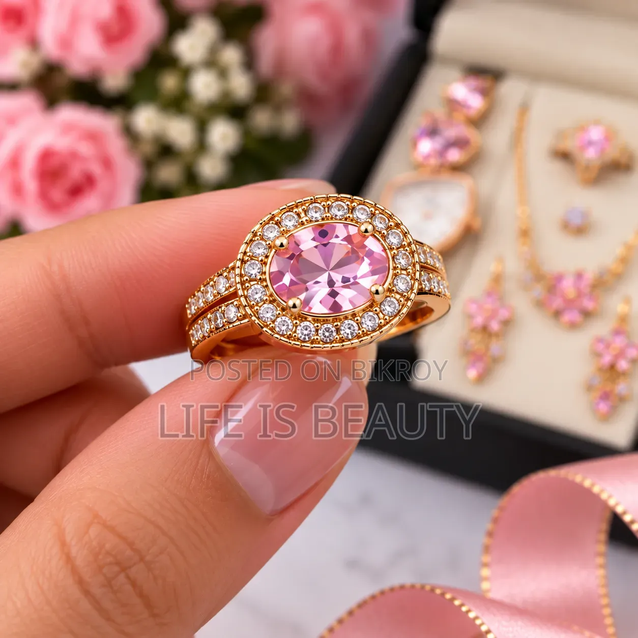 Elegant Jewelry Set for Women | Watch Necklace Ring Earrings Bracelet