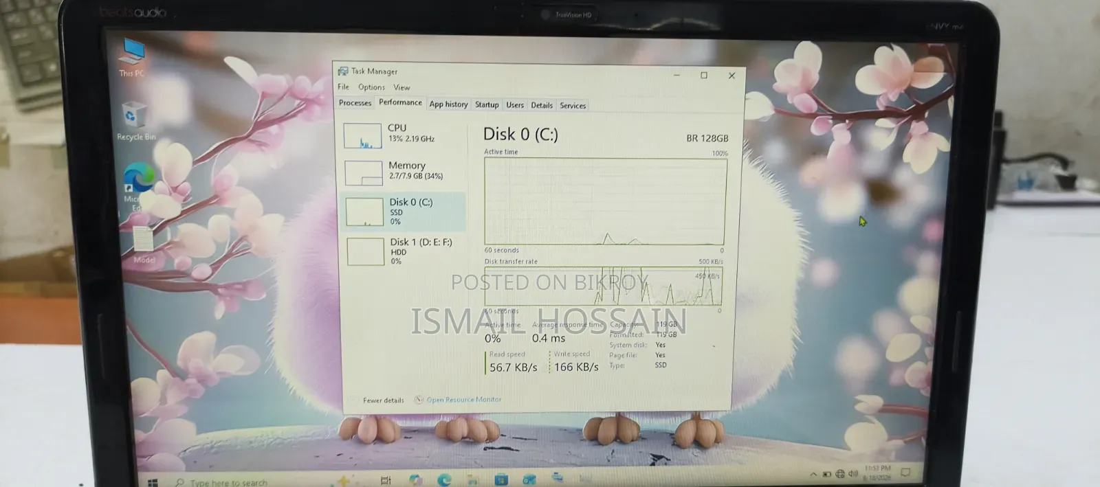 Laptop HP Envy M6 8GB Intel Core i7 SSD 128GB