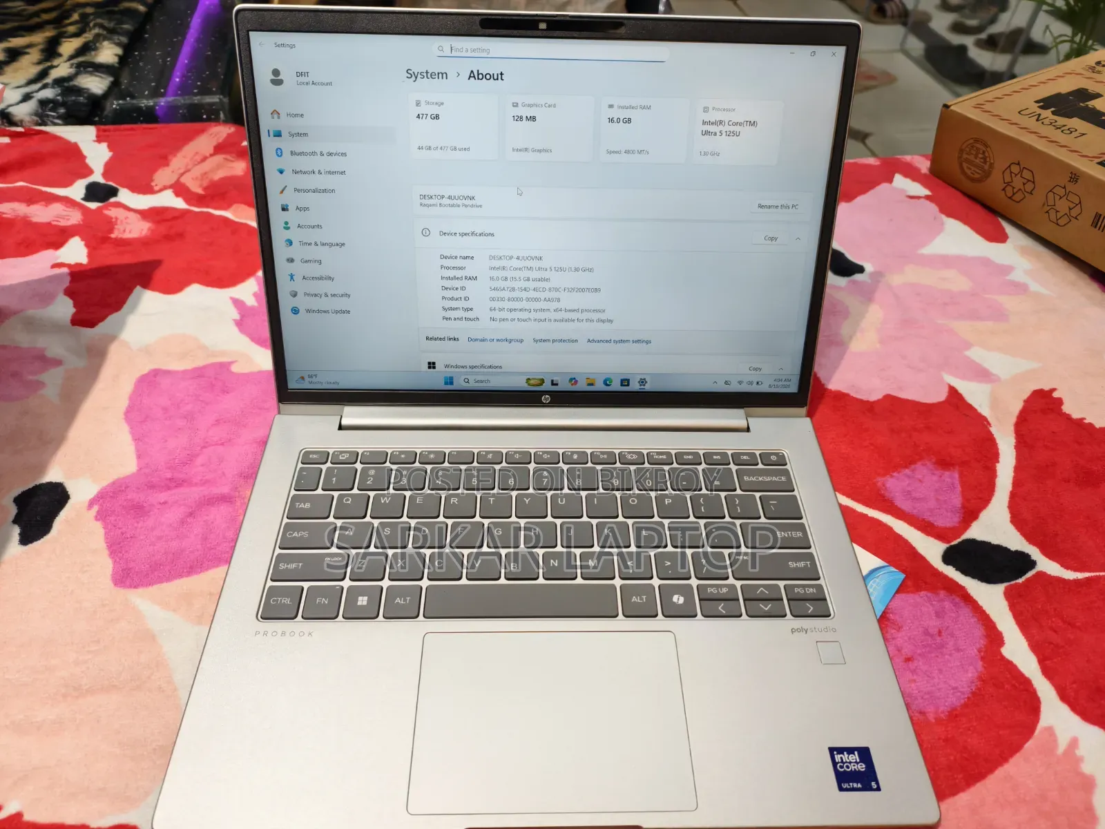 New Laptop HP ProBook 460 G11 16GB Intel Core Ultra 5 SSD 512GB