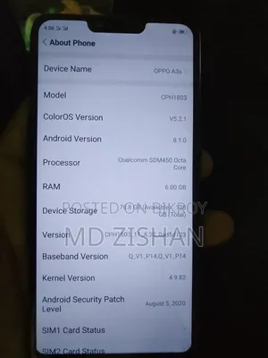 Oppo A3s 256 GB Blue