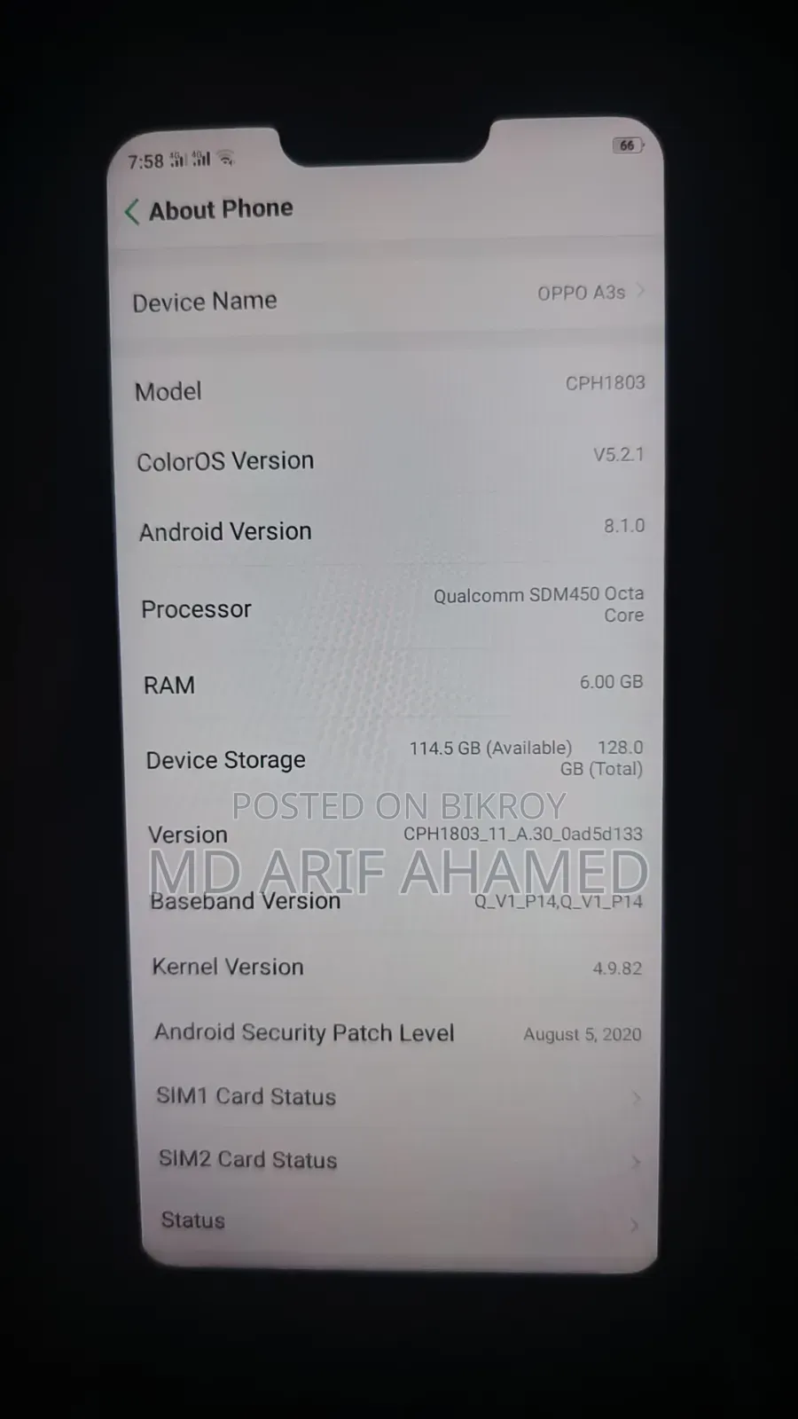 Oppo A3s 256 GB Red