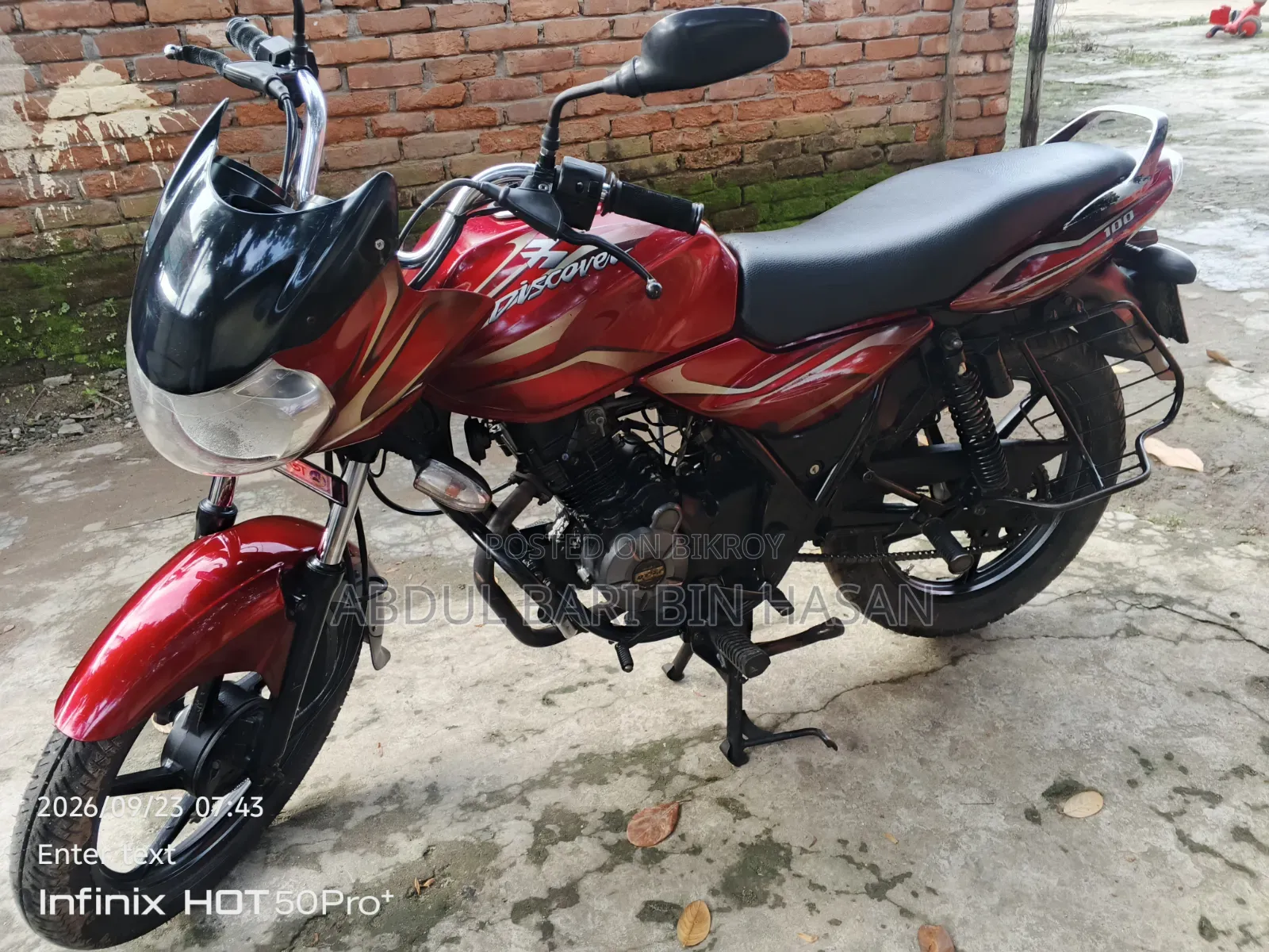 Bajaj Discover 100 2017 Red