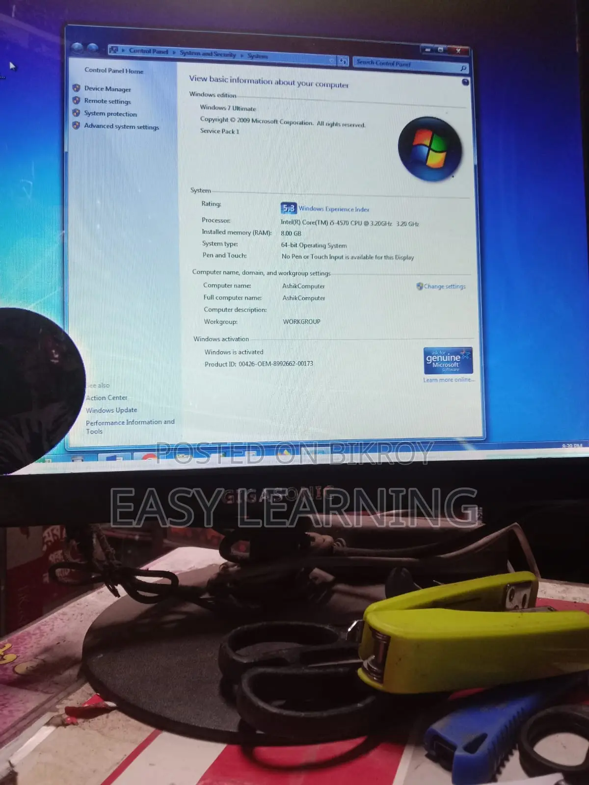 Desktop Computer 8GB RAM Intel Core i5 128GB SSD