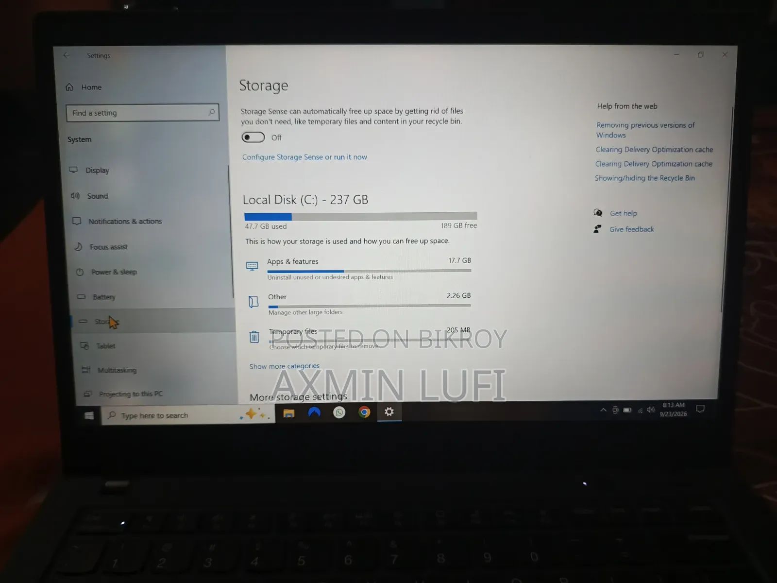 Laptop Lenovo ThinkPad T14s Gen 1 8GB Intel Core i5 SSHD+SSD 256GB