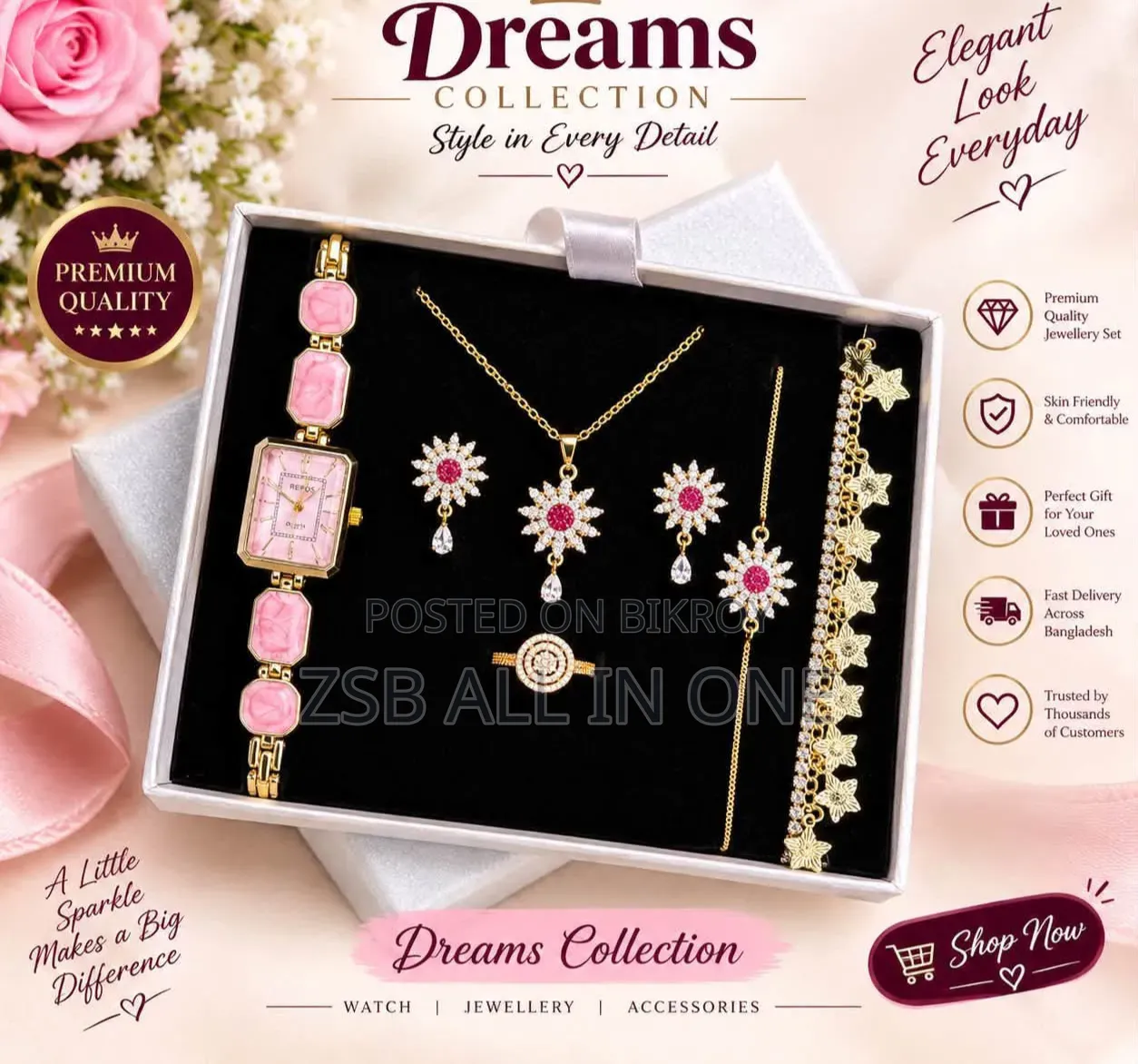 Premium Jewelry & Watch Gift Set