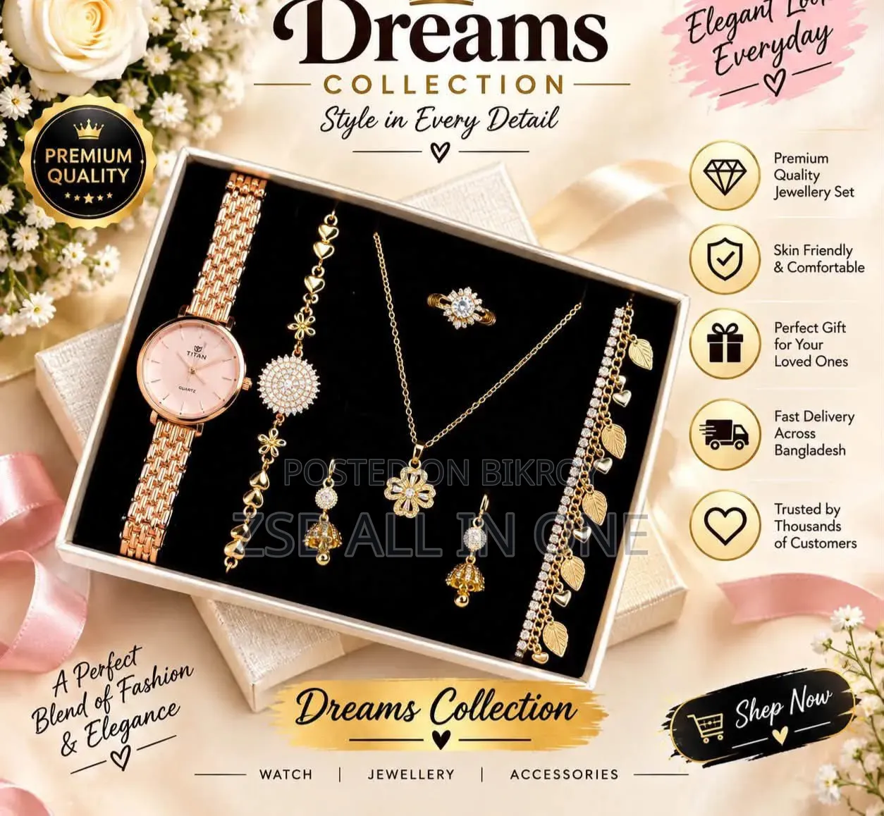 Premium Jewelry & Watch Gift Set