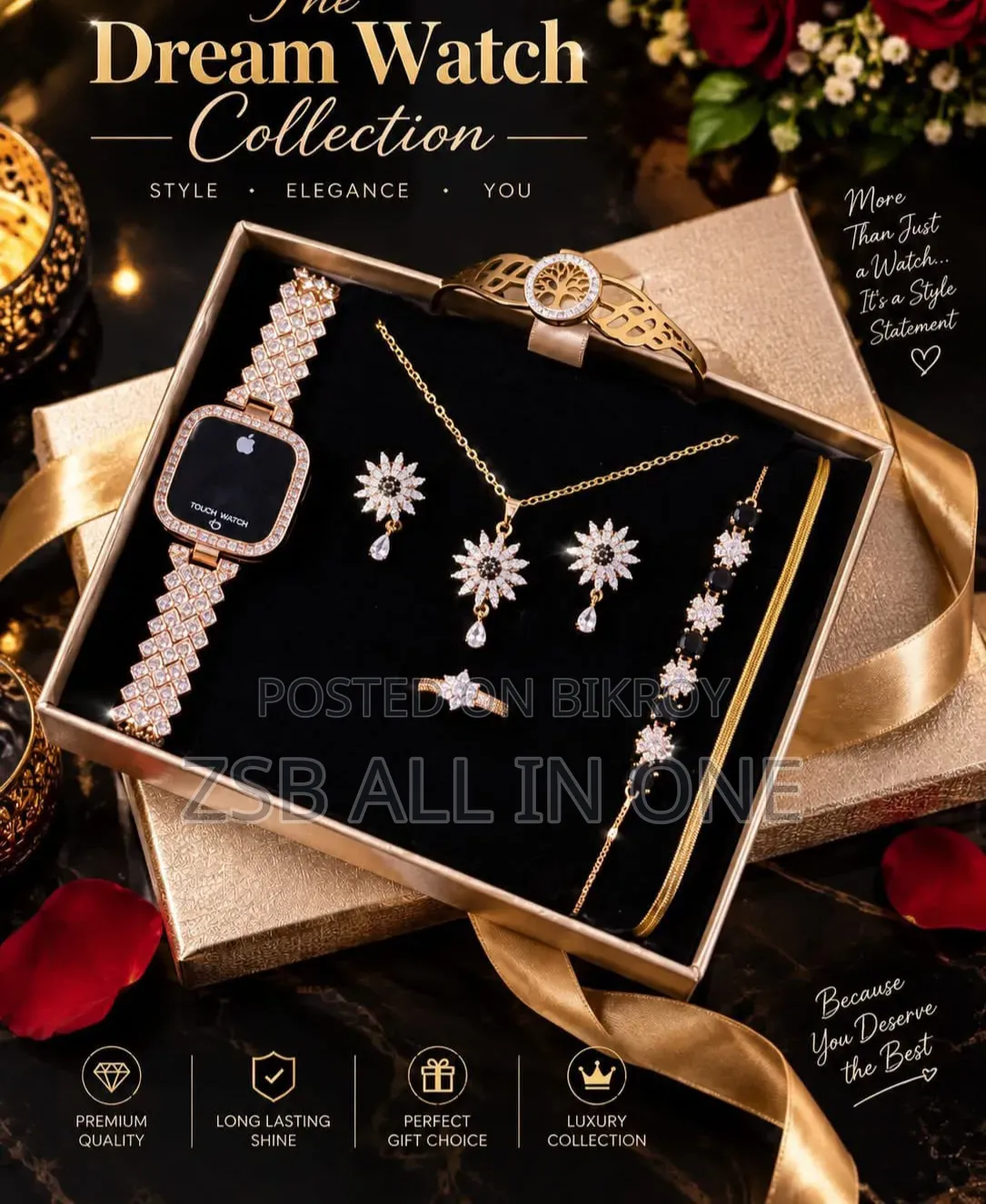 Premium Jewelry & Watch Gift Set
